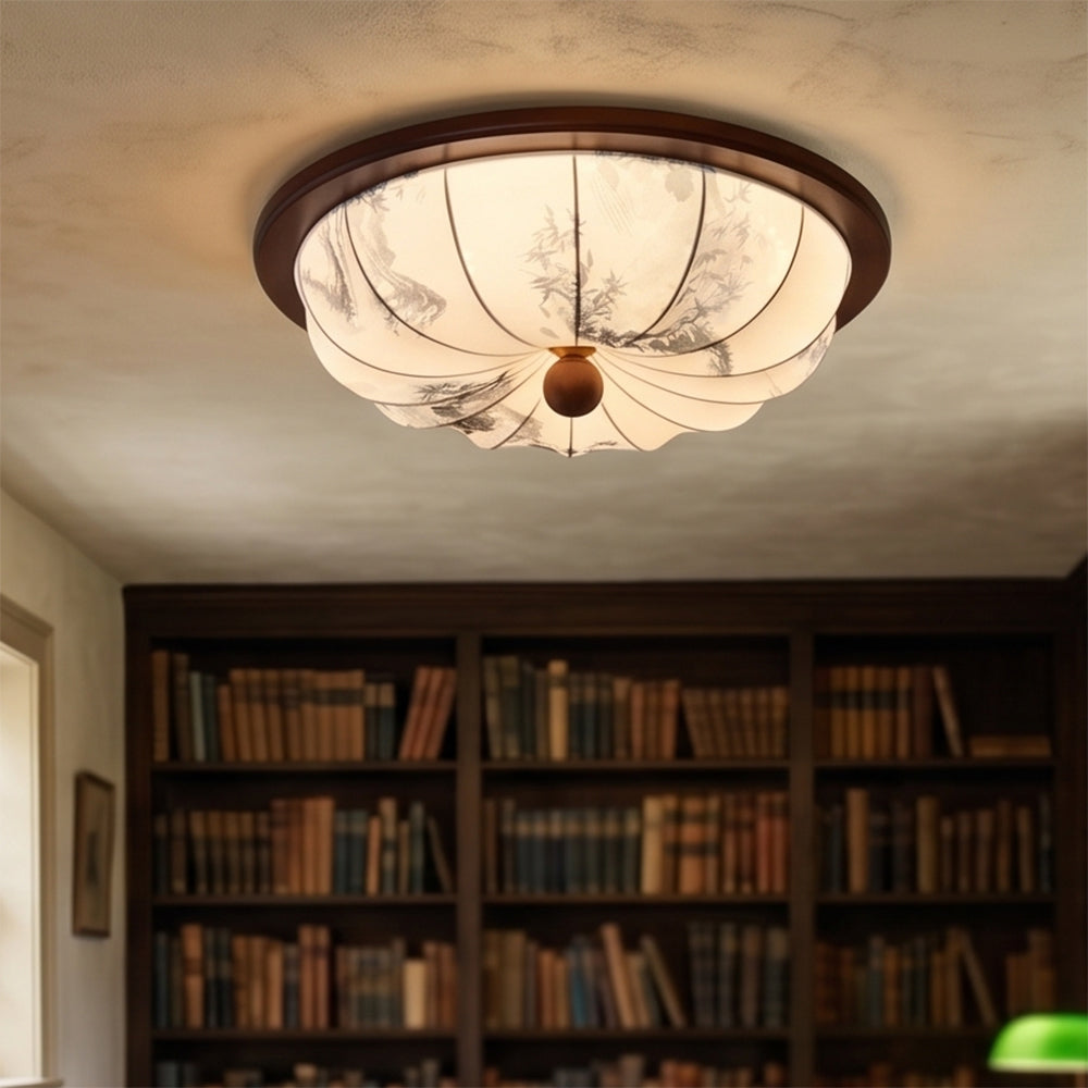 Plafonnier LED économe, lumière chaude. Ajoute une touche de style scandinave à votre décoration.