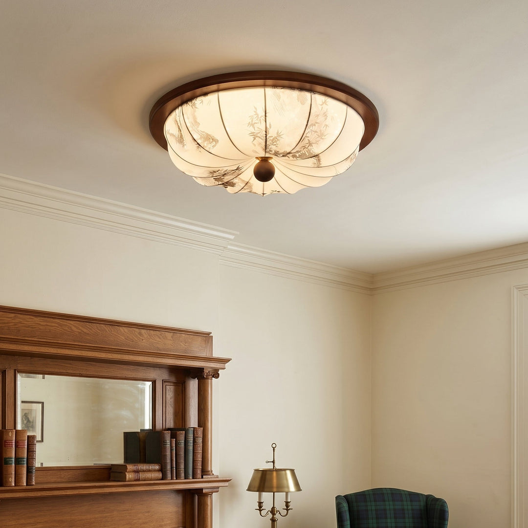 Plafonnier LED moderne pour chambre, lumière agréable. Design discret et ambiance douce assurée.