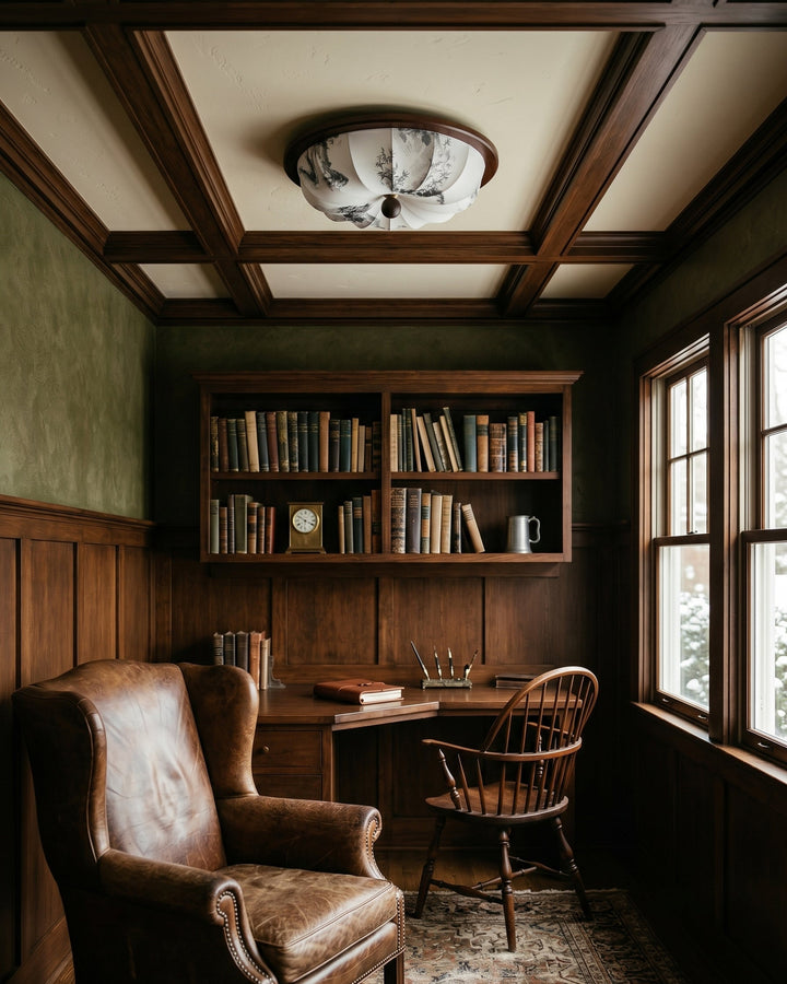 Éclairage LED de plafond, design contemporain. Ambiance chaleureuse pour un salon ou une salle à manger.