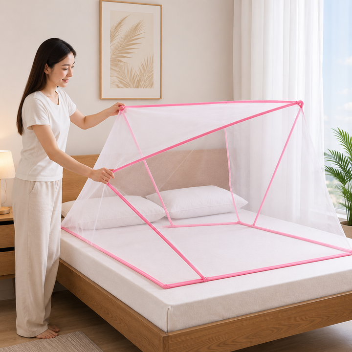 Tente de camping pliable et anti-moustiques MosquiDome, parfaite pour une protection extérieure et un sommeil sans souci.