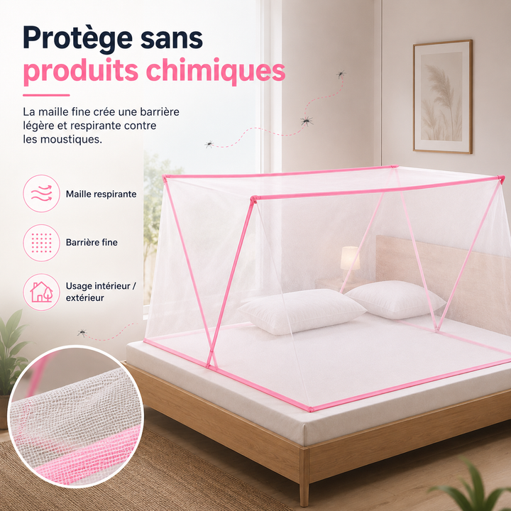 Dôme de protection MosquiDome pour adultes, tente anti-moustiques légère et pliable, idéale pour la chambre ou le camping.