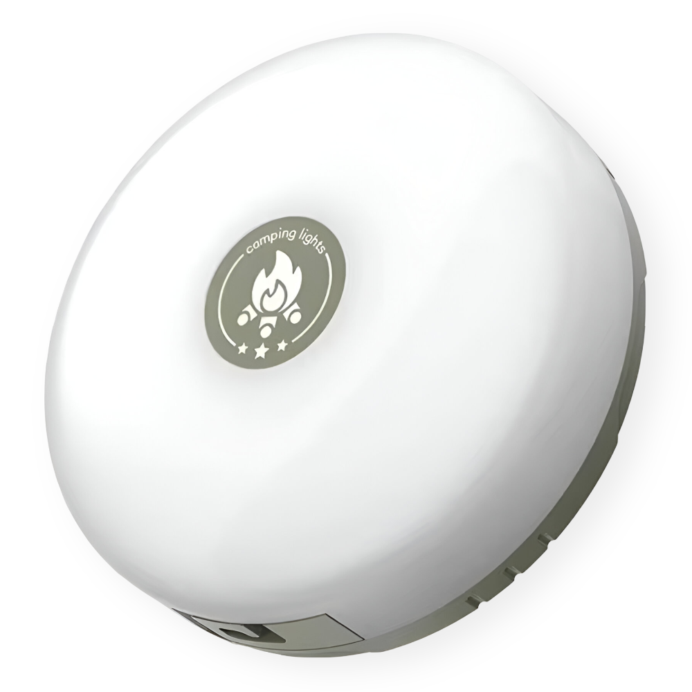 Lampe de camping LED 4-en-1 étanche, powerbank USB-C. Éclairage extérieur essentiel pour aventure.
