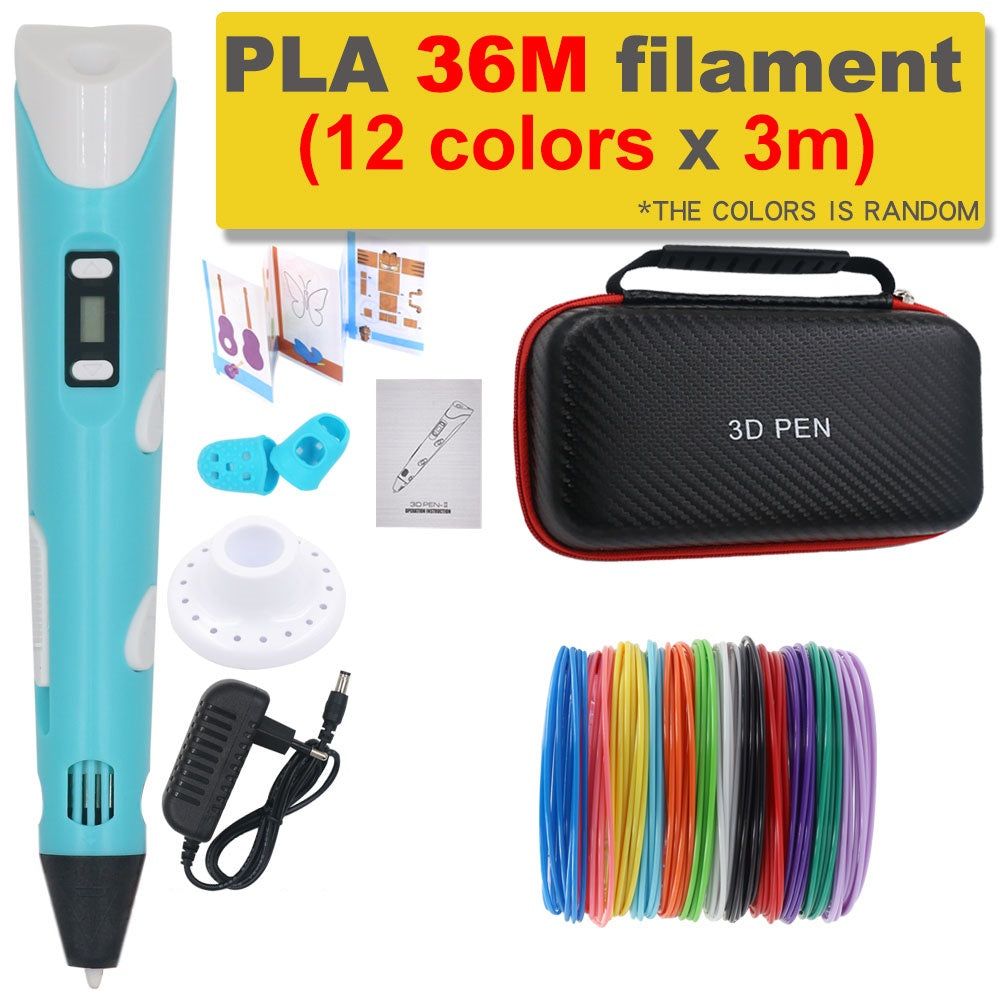 Stylo 3D ergonomique pour une impression facile et amusante. Comprend filament PLA pour débutants.