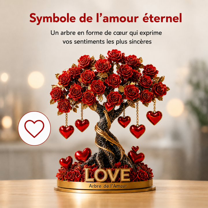 Objet décoratif cœur en cristal rose, avec élégante base dorée pour cadeau d'amour.