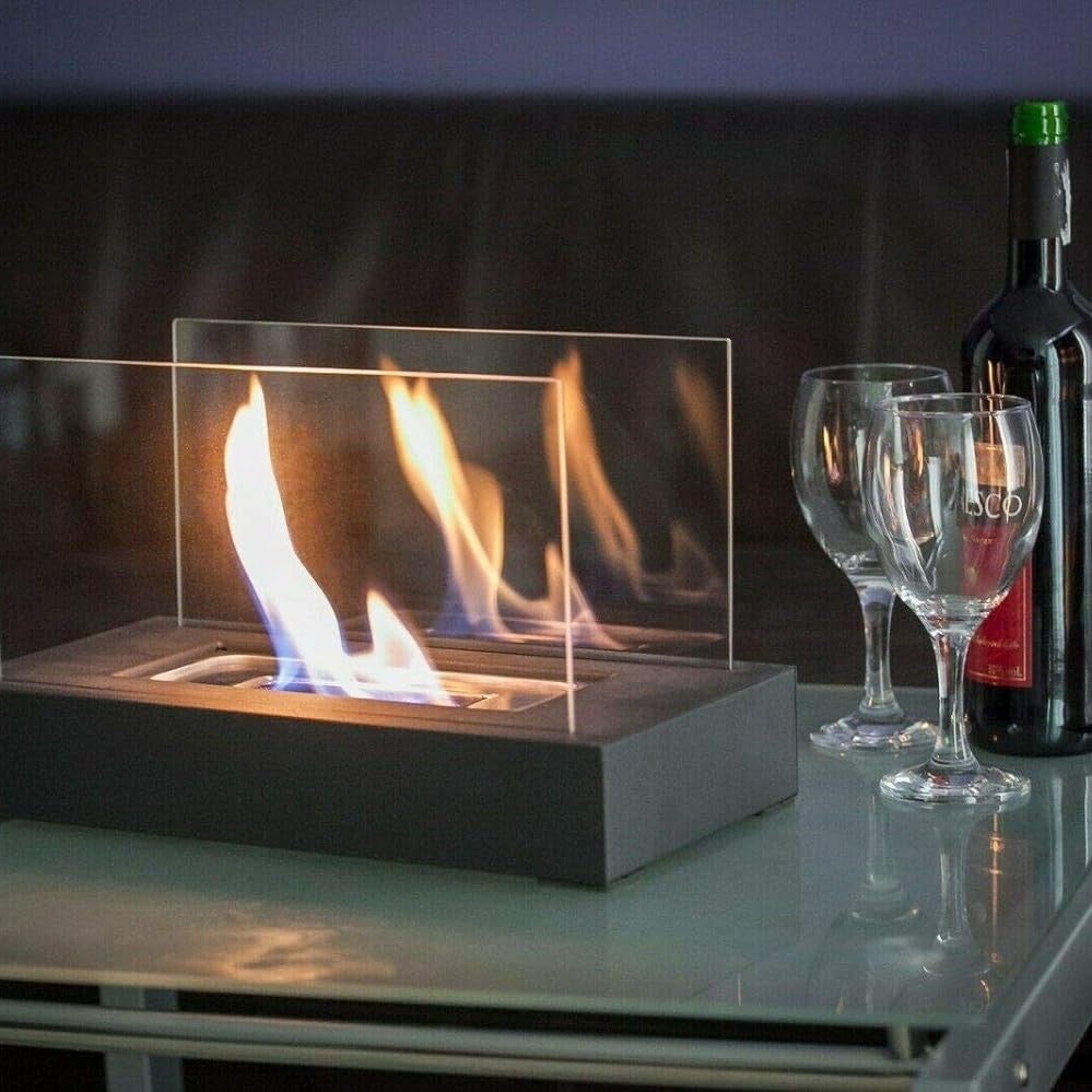 Cheminée de table LumaFlame compacte et élégante. Parfaite pour une ambiance cosy intérieure/extérieure.