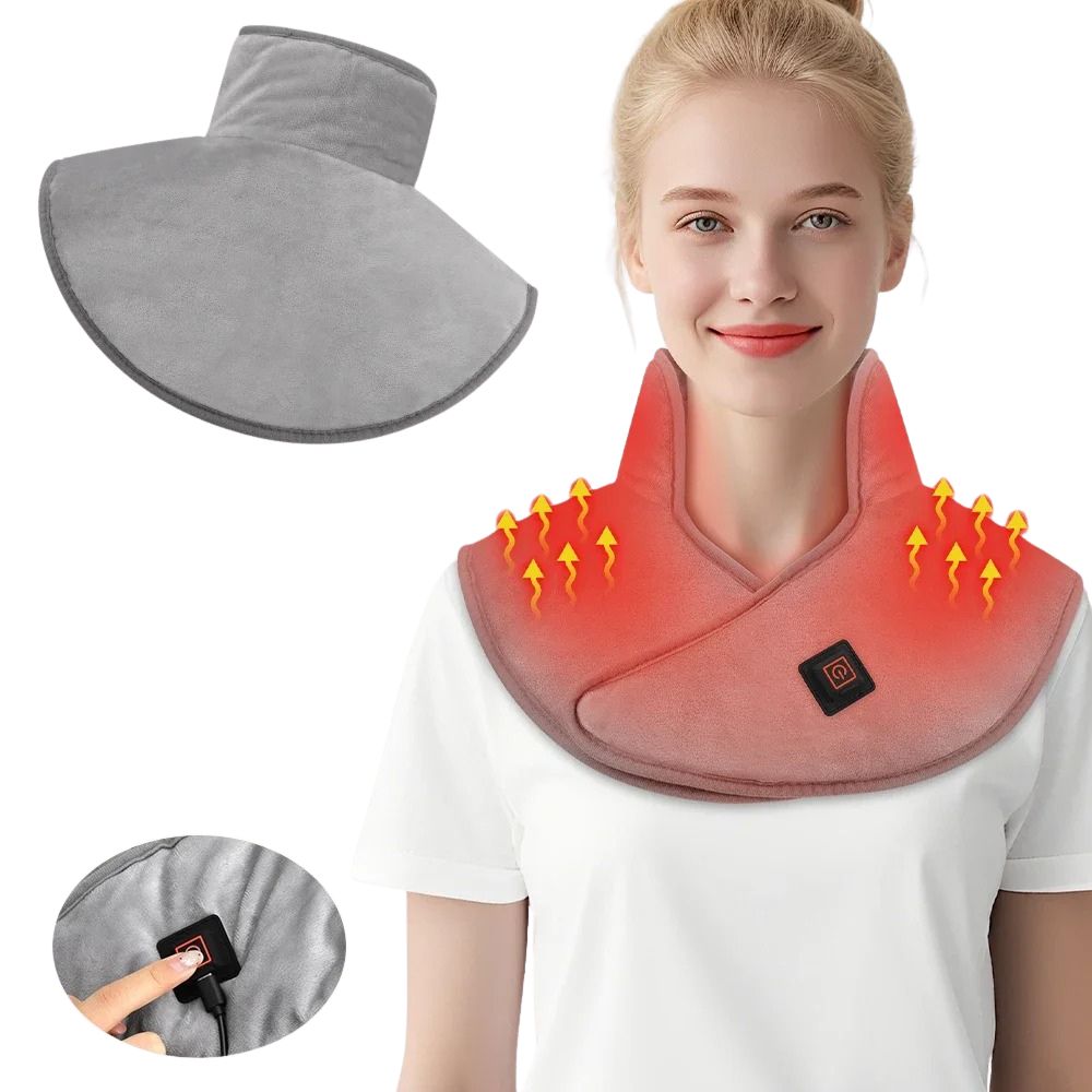Chauffe-nuque épaules chauffant ergonomique pour soulagement doux des tensions, douleurs cervicales et dorsales.