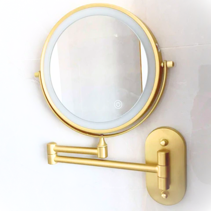 Miroir LED sans fil LumiAura, rechargeable, avec lumière parfaite pour maquillage précis et cosmétiques.