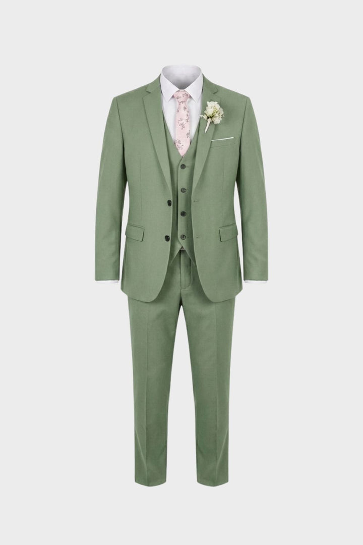 Costume homme 3 pièces vert forêt, style moderne et unique, pour se démarquer lors des événements spéciaux.