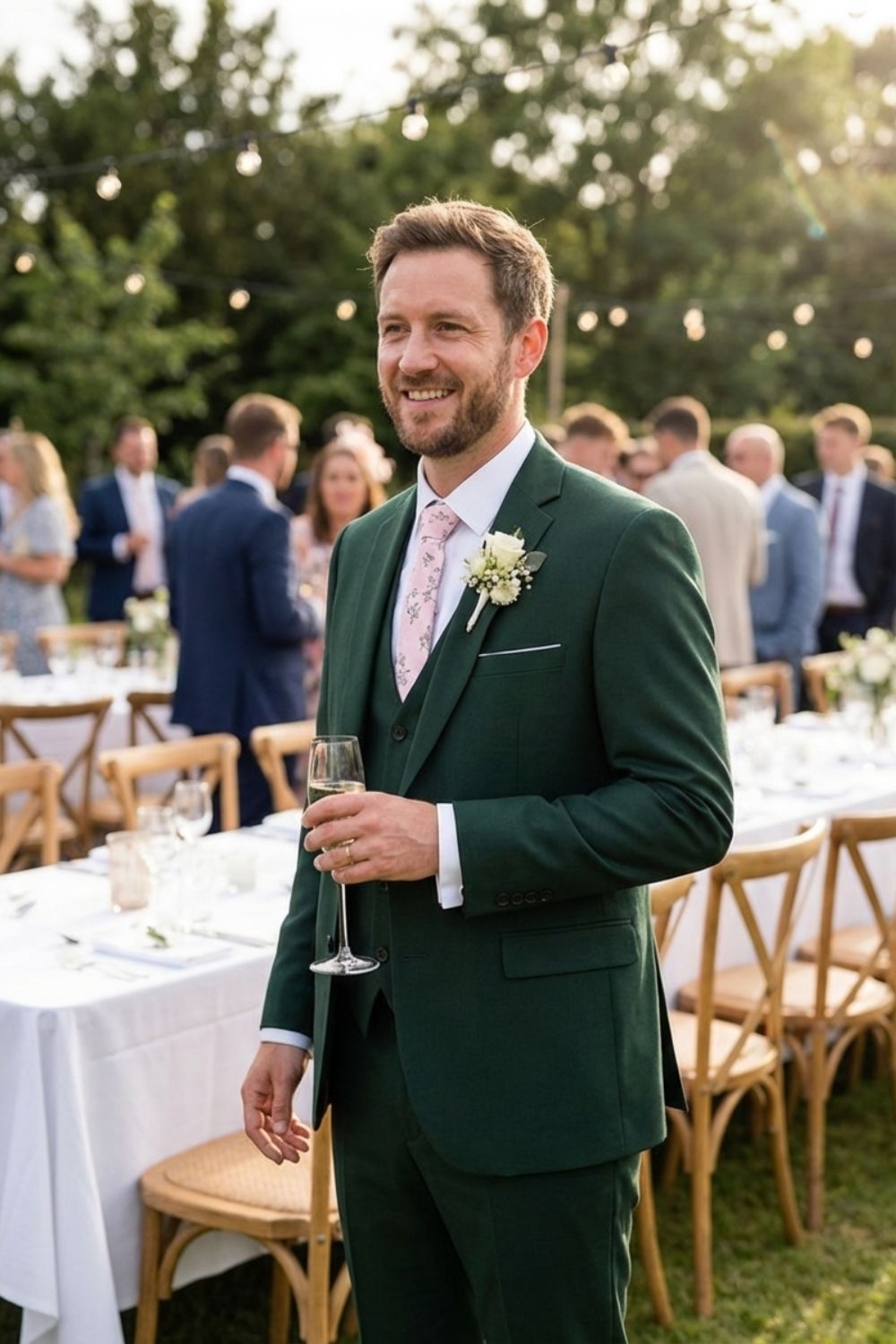 Costume homme 3 pièces bleu marine moderne, coupe slim, idéal pour mariage ou tenue formelle élégante.