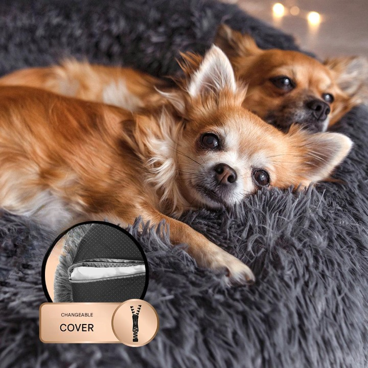 Lit pour chien Fluffy Plus ultra-doux, avec bords surélevés pour un sentiment de sécurité et de confort enveloppant.