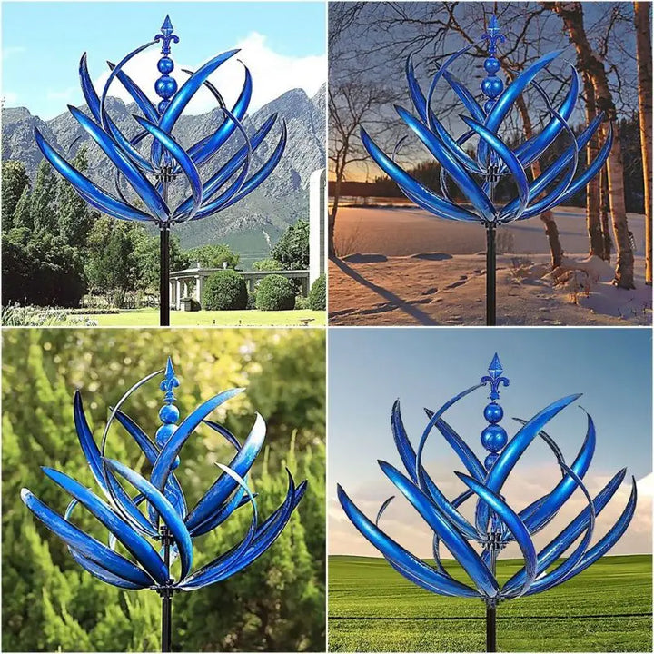 Moulin à vent cinétique "WhisperWind" pour jardin. Spinner extérieur offrant un spectacle visuel constant avec le vent.