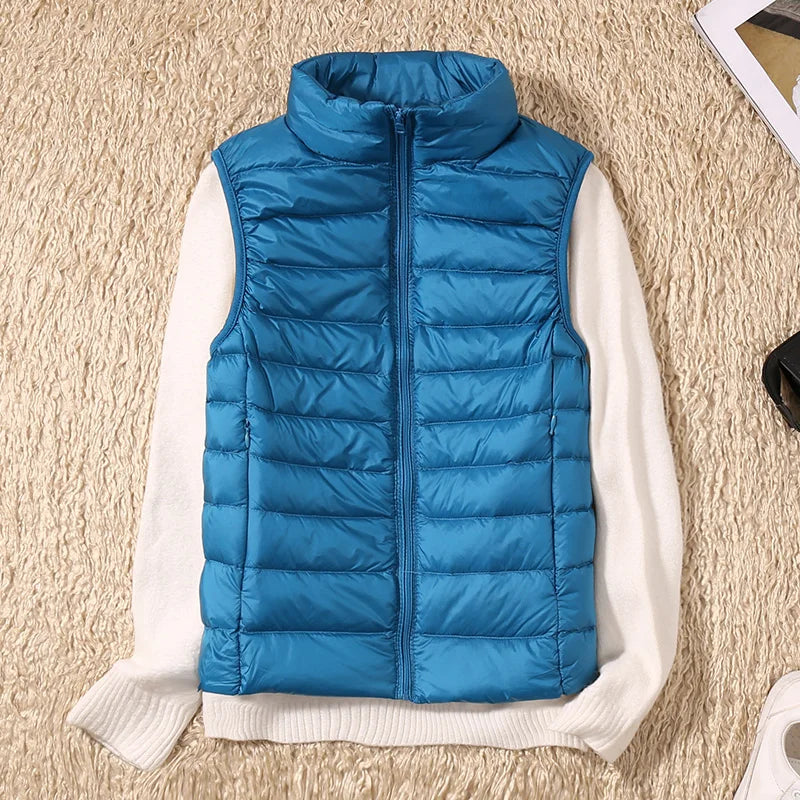 Veste doudoune sans manches femme Lara, légère, chaude, parfaite pour les tenues mi-saison.
