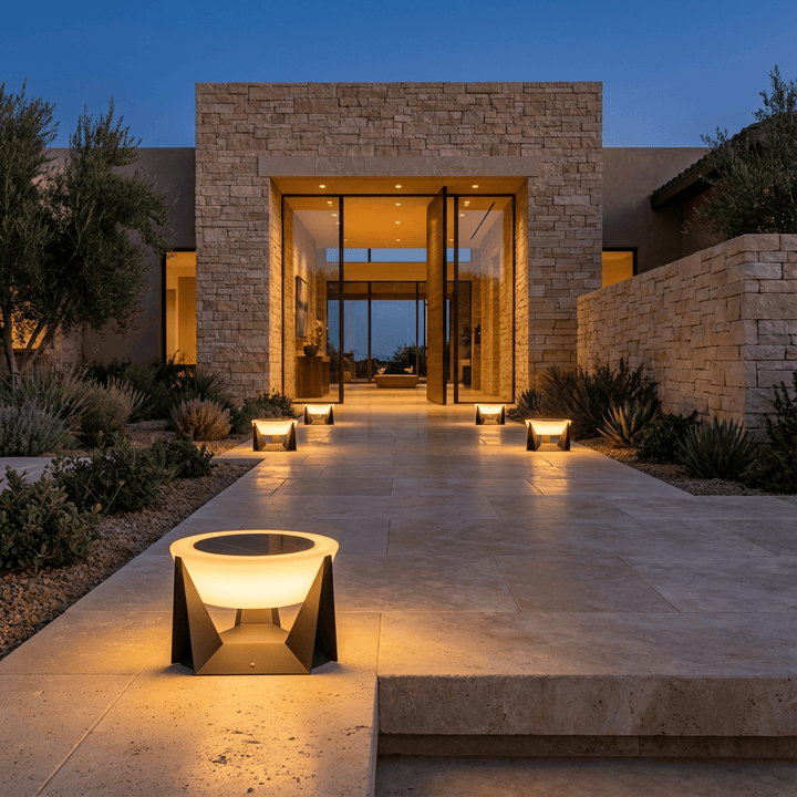 Lumière d'ambiance solaire: lampe de sol pour terrasse, sans fil et facile à installer.