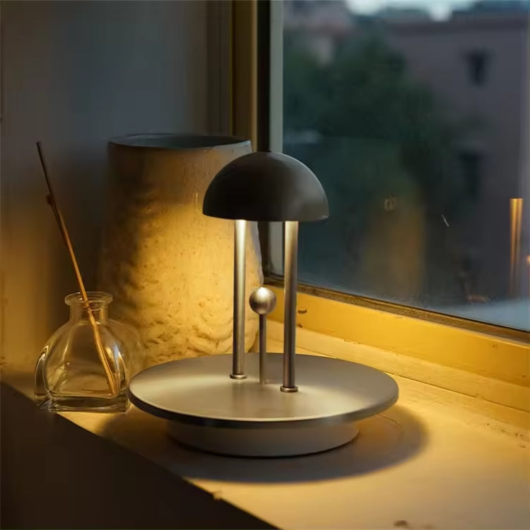 Lampe de table sans fil en cuivre, éclairage LED dimmable tactile, parfaite pour une chambre moderne.