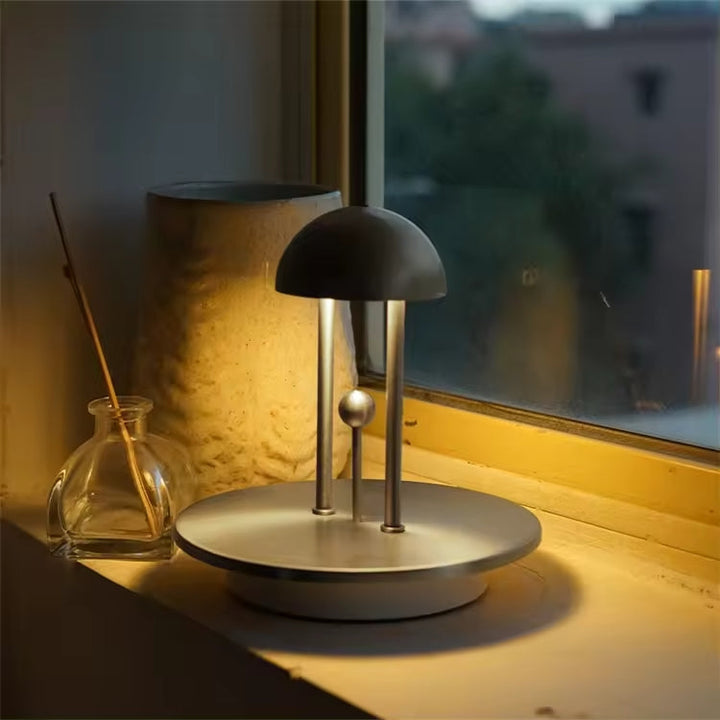 Lampe de table sans fil en cuivre, éclairage LED dimmable tactile, parfaite pour une chambre moderne.