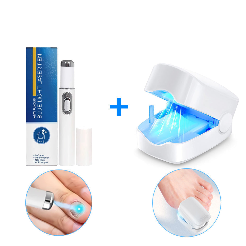 Routine d'entretien des ongles : appareil laser pour des soins efficaces, lumière infrarouge pour la régénération.