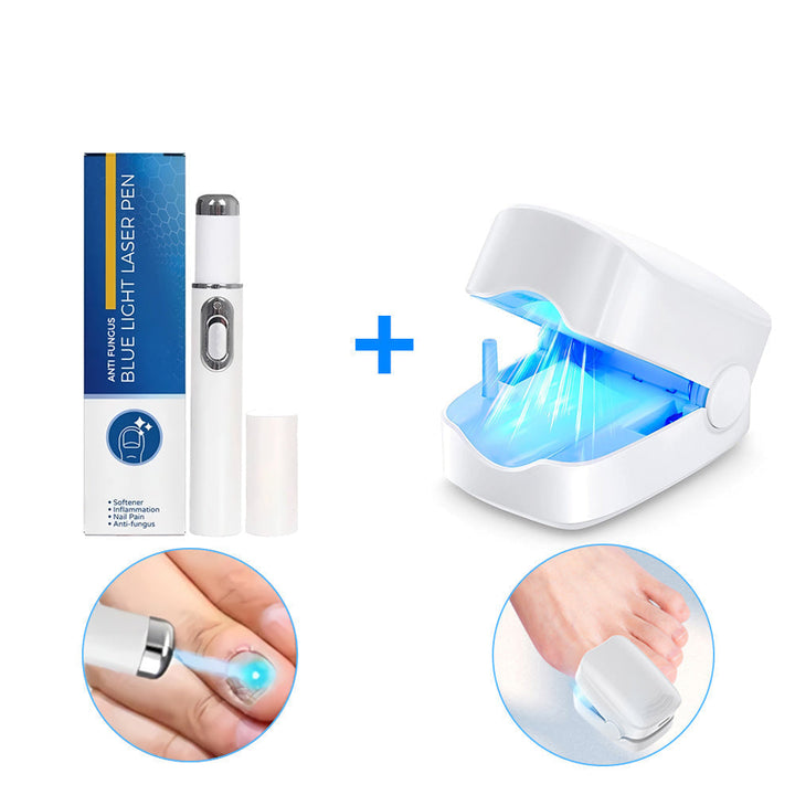 Routine d'entretien des ongles : appareil laser pour des soins efficaces, lumière infrarouge pour la régénération.