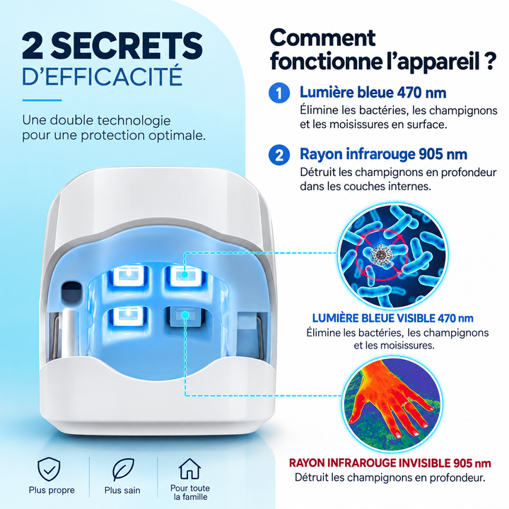 Soin des ongles par laser infrarouge pour des ongles forts et éclatants, routine beauté maison efficace.