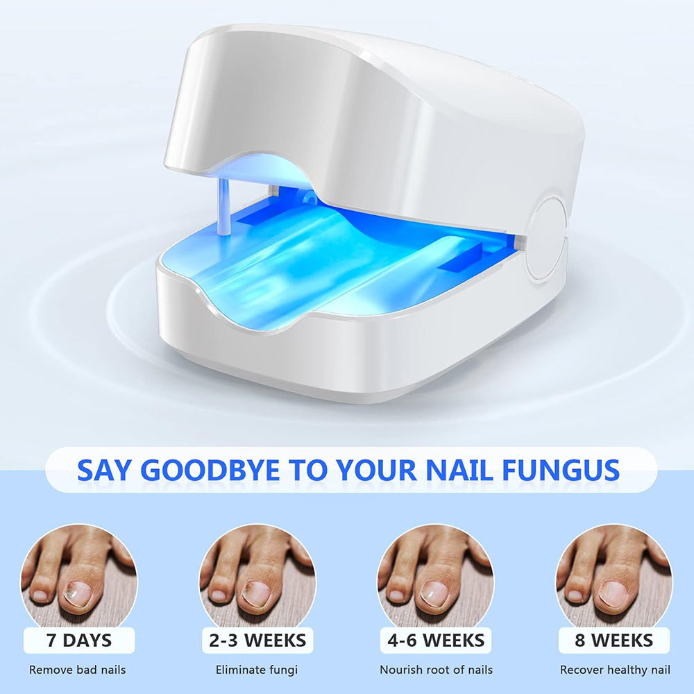 Dispositif de soin des ongles avec lumière laser bleue et infrarouge pour des mains saines et belles.