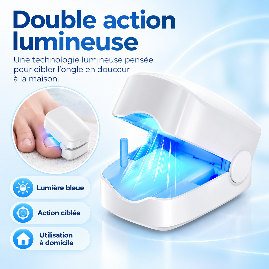 Appareil laser à lumière bleue/infrarouge, entretien des ongles pour une meilleure santé et apparence.