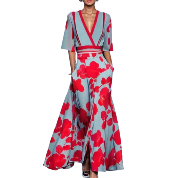 Vêtement femme élégant: robe printanière fleurie, motif floral vibrant, coupe confortable. Idéale pour le printemps.