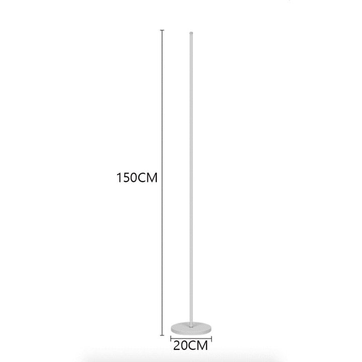 Luminaire intérieur LED sur pied, style moderne et décoratif, idéal pour chambre ou bureau, lumière personnalisable.