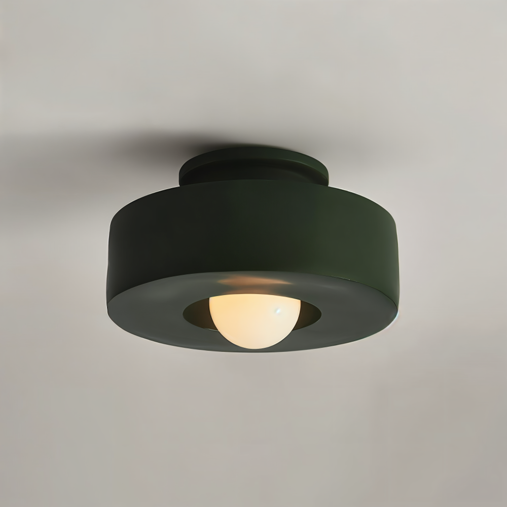 Plafonnier LED pour chambre, éclairage rond, discret et moderne. Confort visuel.