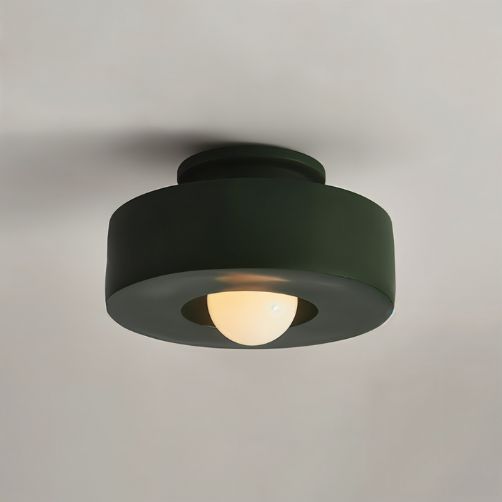 Plafonnier LED pour chambre, éclairage rond, discret et moderne. Confort visuel.