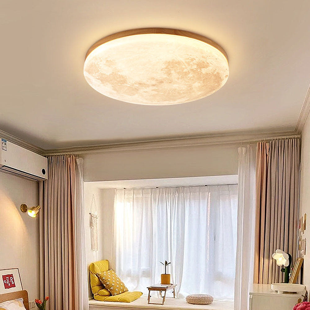 Superbe lampe lunaire 3D LED pour plafond, ambiance moderne dans votre salon ou chambre.