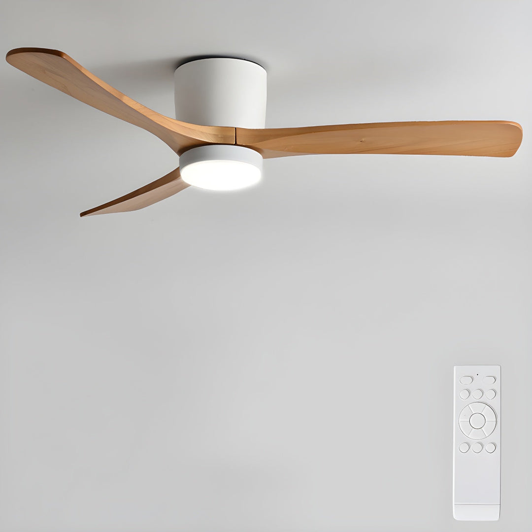 Le ventilateur de plafond LED scandinave en bois apporte design et confort à votre espace.