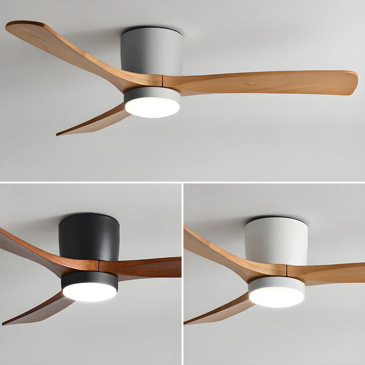Créer une ambiance scandinave : ventilateur de plafond LED en bois, pour un grand confort.