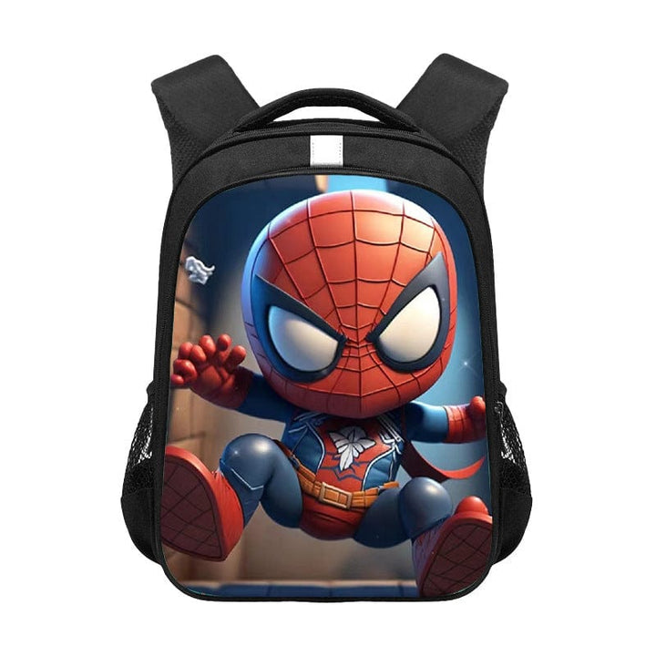 Cartable Spiderman rouge vif, attire l'attention à l'école.