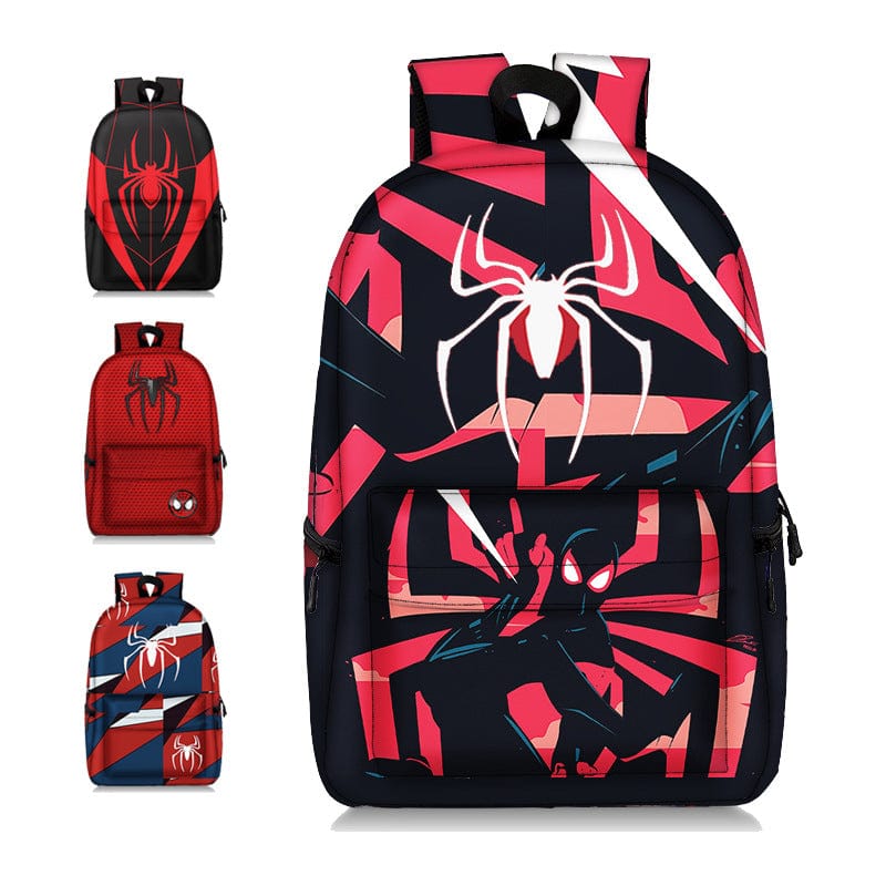 Cartable enfant Spiderman 3D rouge et bleu, léger et confortable pour la rentrée scolaire.