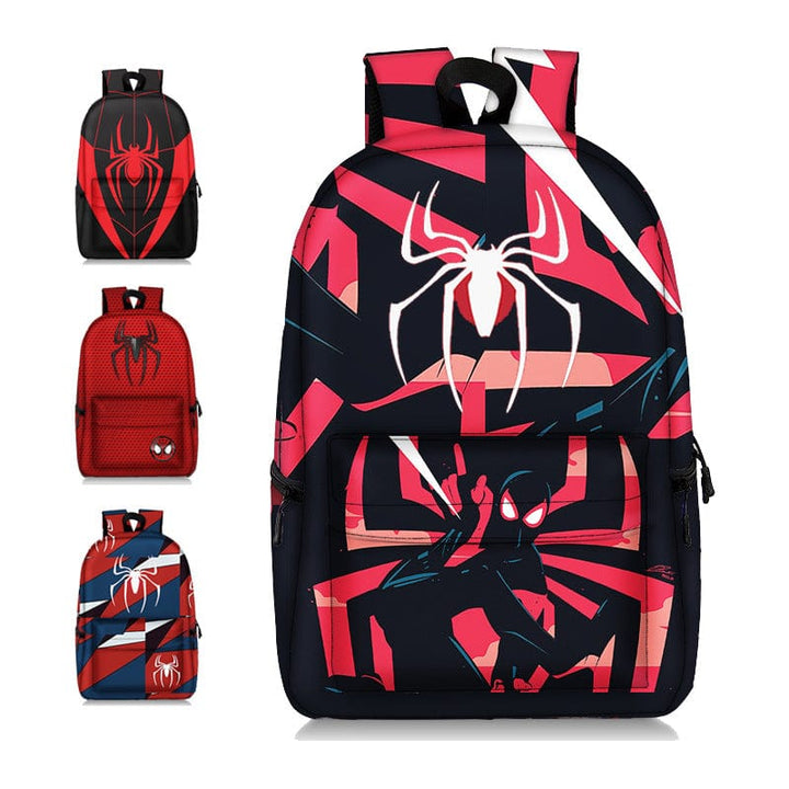 Cartable enfant Spiderman 3D rouge et bleu, léger et confortable pour la rentrée scolaire.