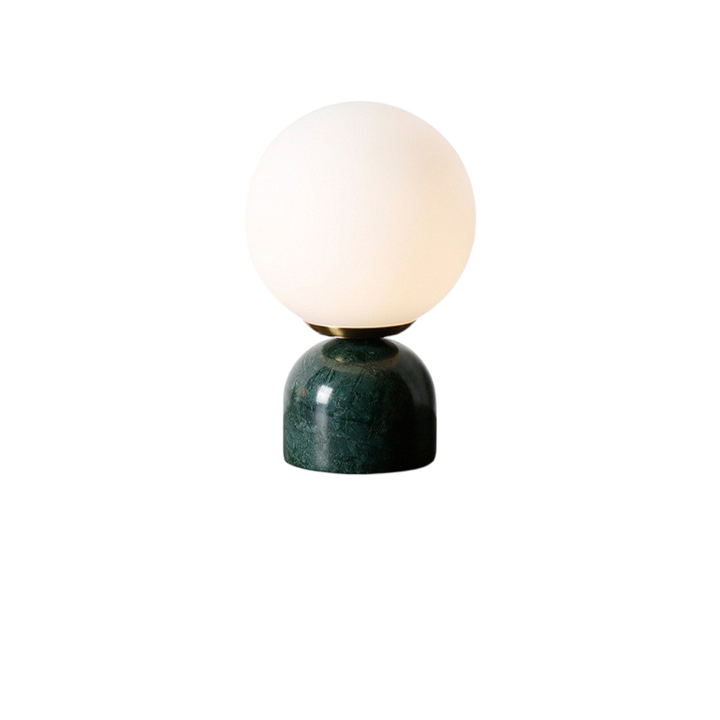 Lampe de table moderne LED, verre transparent, style scandinave minimaliste pour décor intérieur.