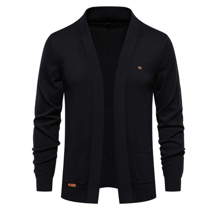 Cardigan homme ouvert d'hiver, chaud et confortable, style polyvalent pour des couches élégantes au quotidien.