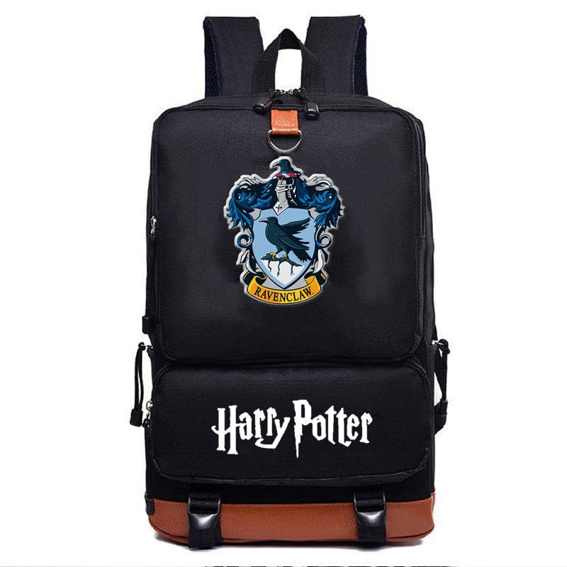 Cartable Harry Potter avec blason Poudlard, couleurs vives, idéal pour les fans de magie à l'école.