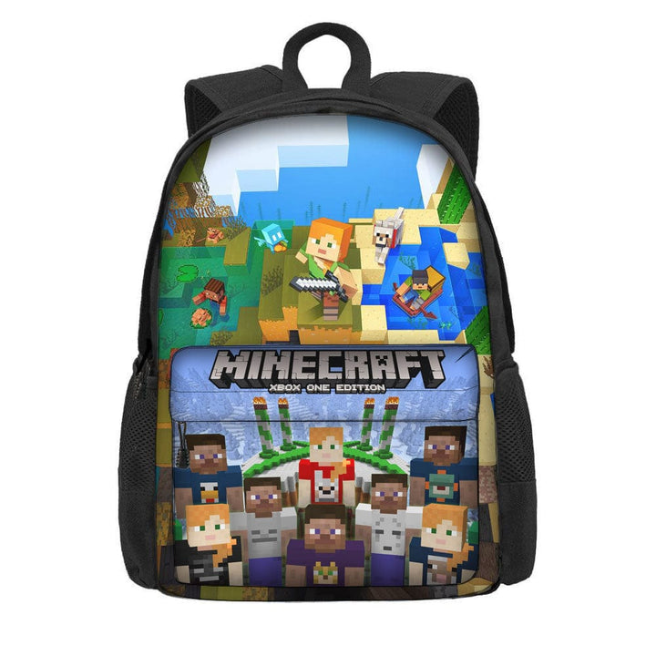 Sac à dos Minecraft pour la rentrée des classes. Design Creeper emblématique, pour jeune fan de jeu vidéo.