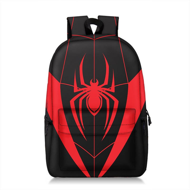 Impression 3D réaliste du masque Spiderman sur ce cartable enfant, style super-héros dynamique.