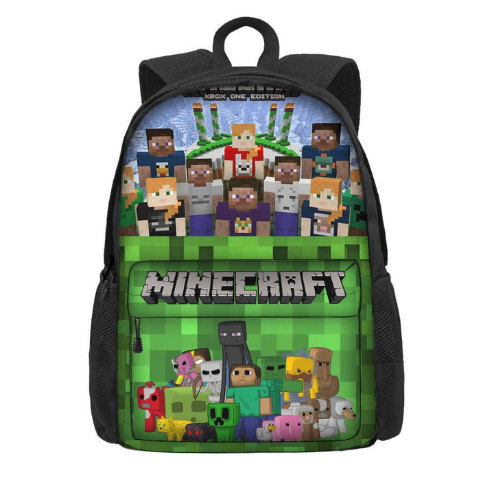 Sac à dos Minecraft pour l'école, motifs pixelisés du célèbre jeu vidéo. Cartable idéal pour les enfants.