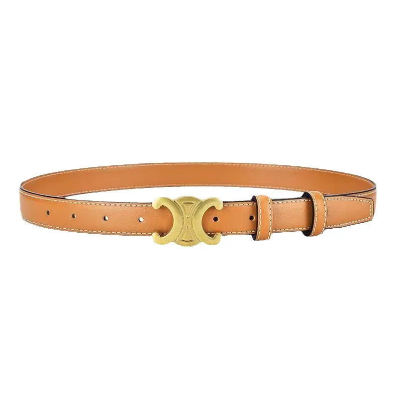 Ceinture élégante femme, couleur vive, accessoire mode tendance avec boucle dorée, style polyvalent.