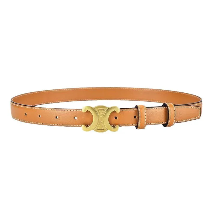 Ceinture élégante femme, couleur vive, accessoire mode tendance avec boucle dorée, style polyvalent.
