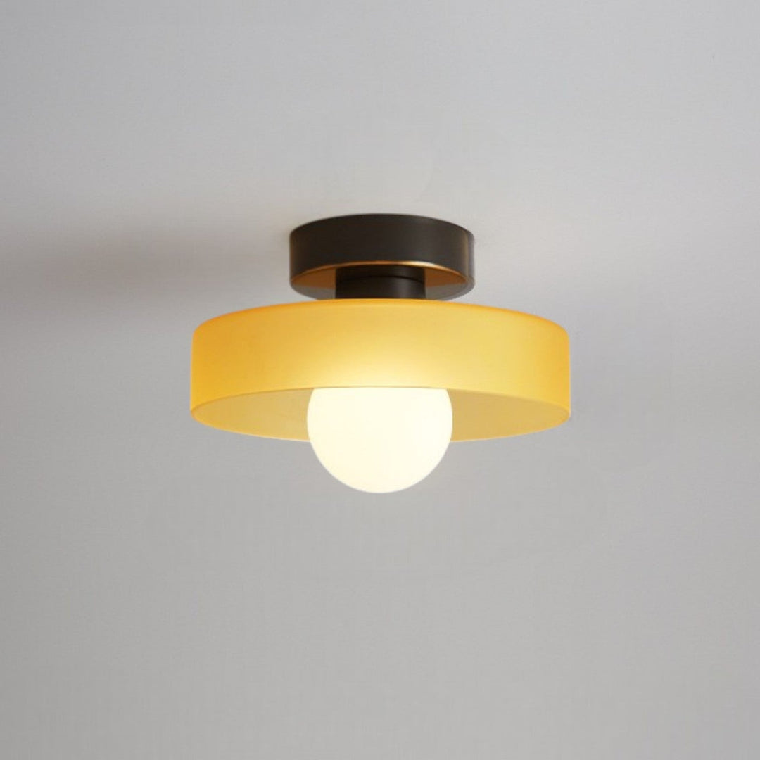 Décoration lumineuse : plafonnier LED rond, design contemporain, dimmable 3 couleurs.