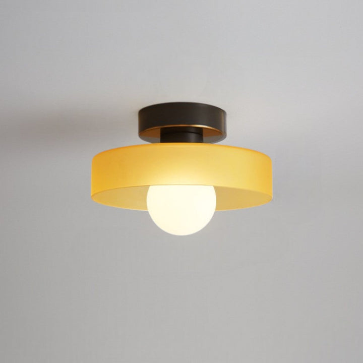 Décoration lumineuse : plafonnier LED rond, design contemporain, dimmable 3 couleurs.