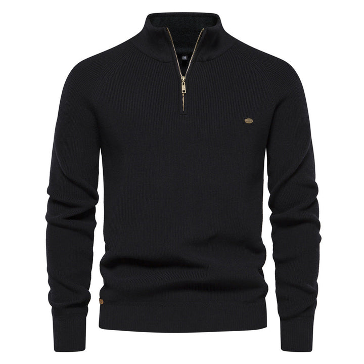 Pull homme demi-zippé ultra-confortable pour l'automne. Vêtement chaud, style décontracté et élégant.