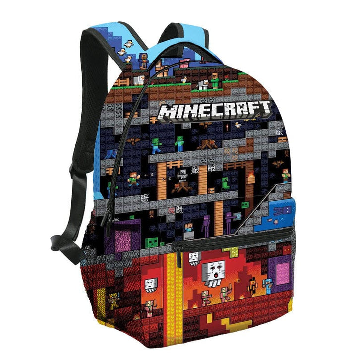 Sac à dos Minecraft pour enfant, parfait pour l'école. Design inspiré des aventures du jeu vidéo culte.