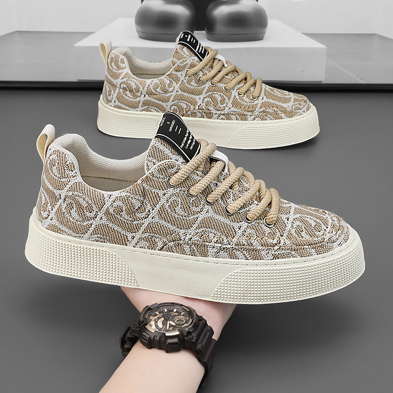 Baskets Mauro élégantes pour hommes, motif jacquard unique. Parfaites pour un look décontracté ou urbain.