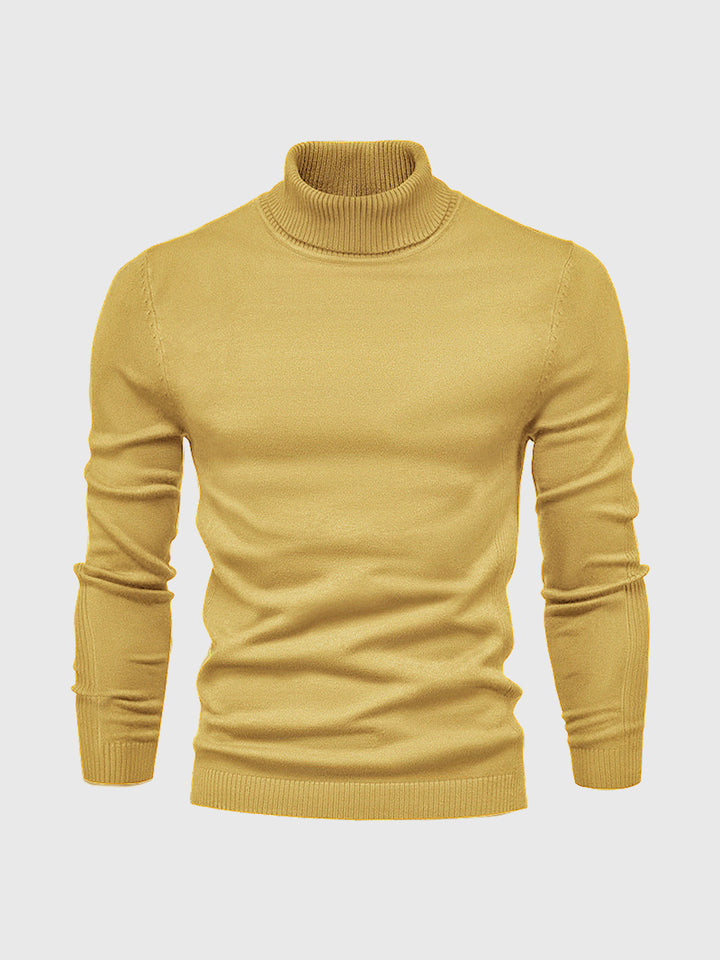 Pull hiver homme, col roulé crème, doux et confortable. Mode homme intemporelle.