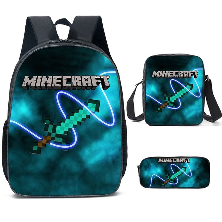 Cartable enfant Minecraft, sac à dos rentrée scolaire avec motifs emblématiques. Prêt pour l'école.