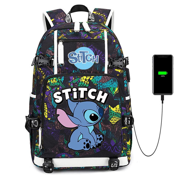 Cartable garçon/fille Stitch design, robuste, pour fournitures scolaires.